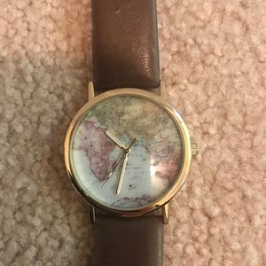 🗺Map Travel Brown Leather Watch